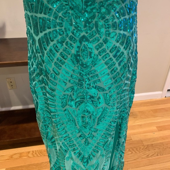 Teal sequin evening dress. Open to offers - Picture 3 of 7